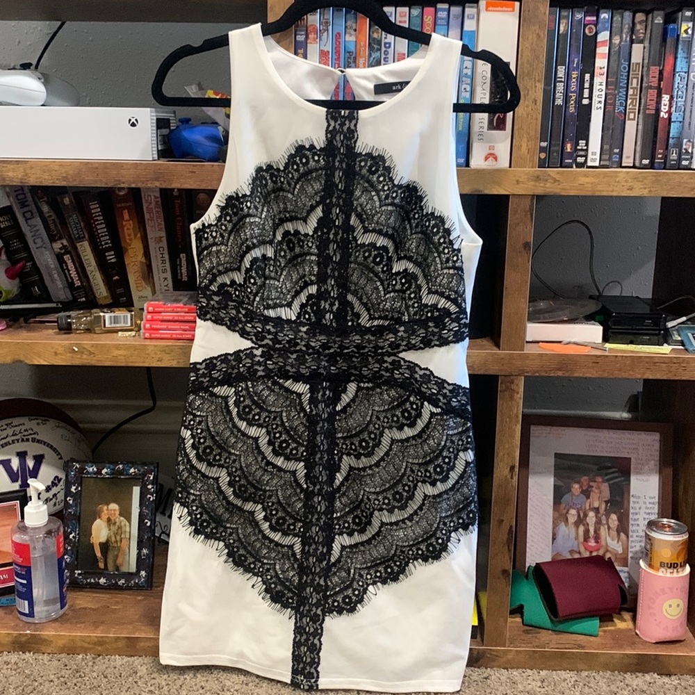 Flaunt and Center Black and White Lace Dress